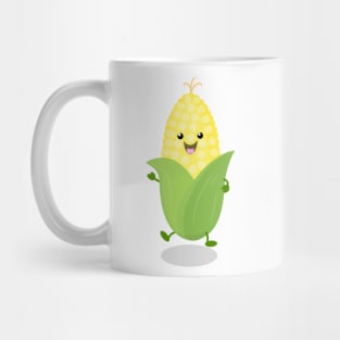 Cute happy corn cartoon illustration Mug